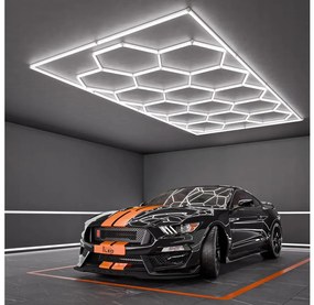 Plafonieră LED 696W, 85-265V, 4000K, 484x243 cm, CRI 90, IP54, albă