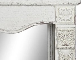 Oglindă decorativă, stil rustic vintage, culoare alb antichizat, din MDF și lemn de molid, „Spruce”