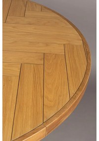 Masă de dining rotundă cu blat cu aspect de lemn de stejar ø 120 cm Class – Dutchbone