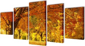 vidaXL Set tablouri din pânză cu imprimeu arțar, 100 x 50 cm