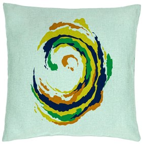 Perna Decorativa, Model Spirala, MuIicolor, 40x40 cm, Verde Menta, Husa Detasabila, Burduf