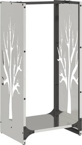 vidaXL Suport pentru lemne de foc 40x30x80 cm oțel inoxidabil
