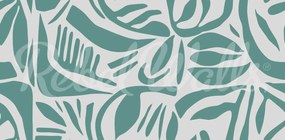Fototapet, Abstract Leafs, Turquoise, Rebel Walls