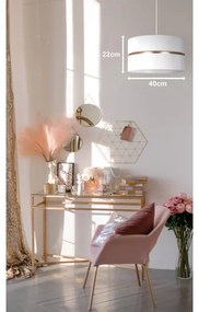 Lustră pe cablu Duolla DUO 1xE27/15W/230V d. 40 cm alb/auriu