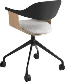 Scaun de birou pivotant design modern Gris-Negro