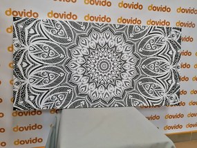 Tablou Mandala armonie în design alb-negru