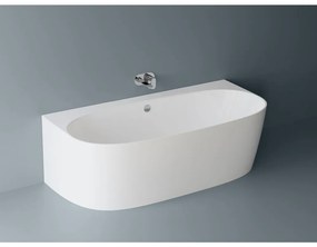 Cada freestanding compozit Marmite Como, 180 x 86 cm, lipita de perete, alb lucios