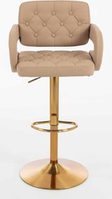 HR8403W Scaun Caramel Piele Ecologica Premium Soft cu Bază Aurie