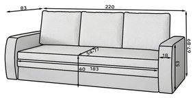 Canapea extensibila Inversa Sawana 21/Soft 17