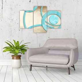 Tablou - Cercuri albastre acvarelă (90x60 cm)