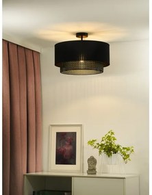 Lustră aplicată BOHO Duolla RATTAN 1xE27/15W/230V d. 45 cm negru