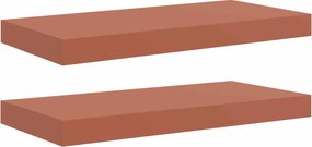 vidaXL Raft de perete 2 pcs Roșu 50 x 23 x 4 cm Lemn compozit