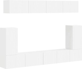 vidaXL Set comodă TV Pe perete 5 pcs Alb Lemn compozit