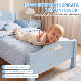 AIYAPLAY Pat Montessori pentru Copii 3-6 Ani Model Nor pentru Camera Copilului, 146 x 76,5 cm, Albastru | Aosom Romania