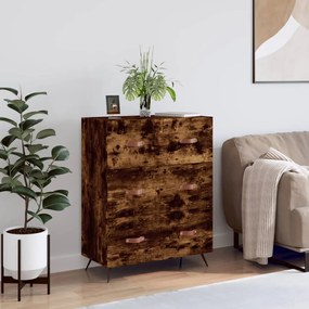 827825 vidaXL Comodă cu sertare, stejar afumat, 69,5x34x90 cm, lemn prelucrat
