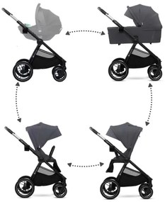 Cărucior de copii combinat 2 în 1 KINDERKRAFT NEA 2 Dark grey