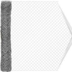 vidaXL Gard cu plasă de sârmă Galvanizat 2 x 20 m Sticlă