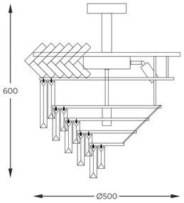 Lustră pe tijă Zuma Line C23910/9 LYON 9xE14/40W/230V auriu