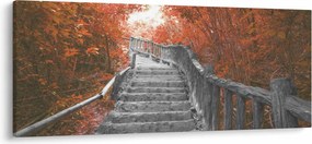 Tablou - Scări în natură, portocaliu (120x50 cm)