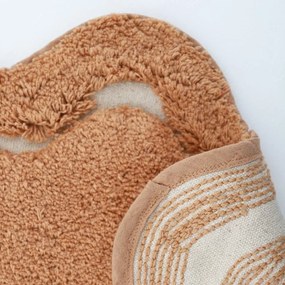 Covor cărămiziu lavabil țesut manual rotund din bumbac ø 110 cm Sweet April Toffee – Nattiot