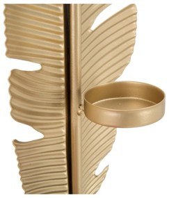 Sfeșnic decorativ Mauro Ferretti Feather, înălțime 34 cm, auriu