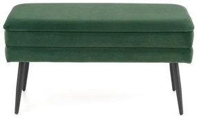 Bancă cu spațiu de depozitare VELVA 37x78 cm verde/negru