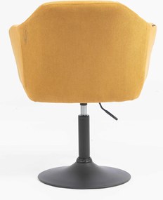 HR832N Scaun Catifea Reiată Premium culoare Curry Galben cu Bază Neagră