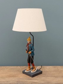 Lampa de masa, din rasina, cu abajur din bumbac, Hiking