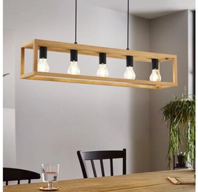 Eglo 32143 - Lustră suspendată pe cablu BLACKCROWN 5xE27/40W/230V maro