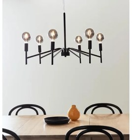 Lustră pe cablu MONARCH 6xE14/18W/230V neagră Markslöjd 108209