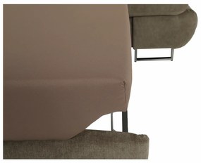 Colţar cu spaţiu de depozitare, maro deschis, material textil, stânga, BUTON R