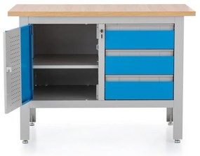 Masa atelier cu sertare, 120 x 60 x 86,5 cm, albastru - ral 5012