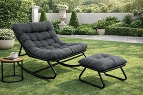 RESIIGLAT- Balansoar cu scaun pentru suport picioare, cadru metalic, pentru uz interior și exterior, rezistent până la 150 kg, Gri