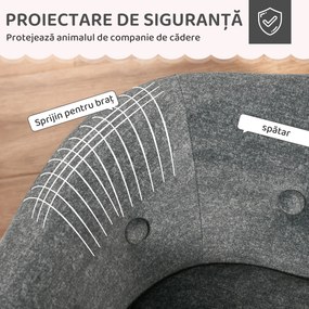 PawHut Canapea pentru Câini de Talie Mică, Culcuș de Interior cu Pernă Lavabilă, Design Modern, 70x47x30cm, Gri Antracit | Aosom Romania
