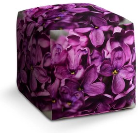 Taburet Cube flori mov, violet