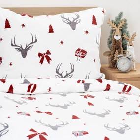 Lenjerie de pat din microflanel 4Home Stag & Bows, 140 x 220 cm, 70 x 90 cm