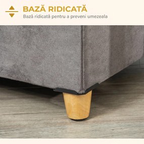 PawHut Taburet pentru Pisici cu Pernă Detașabilă și Lavabilă, Taburet cu Pat și Picioare, 60x45x44.5 cm, Gri | Aosom Romania