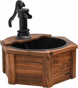 vidaXL Fântână cu pompă, 57x57x53 cm, lemn masiv de brad