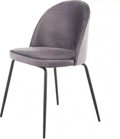 Scaun K314 gri inchis/negru, stofa catifelata/metal, 49x50x80 cm