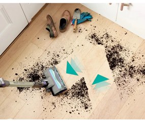 Aspirator vertical Shark IP3251EUT, 380W, 0.7 L, PowerDetect, Brat rabatabil, Autonomie 70 min, Gri/Violet