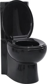vidaXL Vas toaletă din ceramică, WC baie de colț, negru