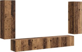 vidaXL Set Dulap pentru Televizor Montat pe Perete 4 pcs Lemn vechi