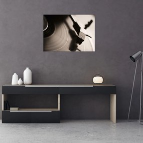 Tablou pe sticlă - Înregistrare gramofonică (70x50 cm)