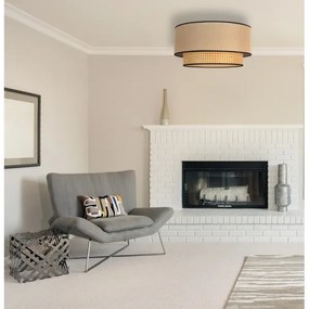 Plafonieră Duolla BOHO 1xE27/15W/230V d. 45 cm bej/ratan