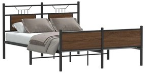 vidaXL Cadru pat fără saltea stejar maro 140x200 cm lemn prelucrat