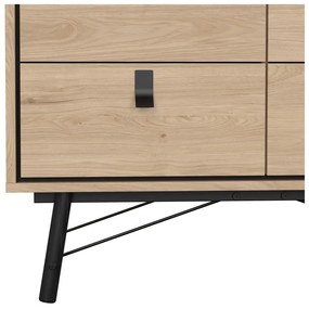 Comodă în culoare naturală joasă cu aspect de lemn de stejar 102x99 cm Ry – Tvilum