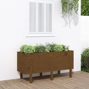 vidaXL Strat înălțat de grădină maro miere 121x50x57 cm lemn masiv pin
