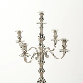 Sfesnic lumanari argintiu, din aluminiu, 105 cm, Victoria