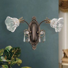 Aplica de perete design clasic LA BOHEME 2L, patina veche