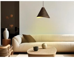 Lampă suspendată din lemn cu cablu 1xE27/60W/230V Ø 33 cm lemn masiv/nuc/lemn de cauciuc